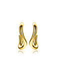 ZINZI gold plated zilveren gladde oorstekers organisch gevormd 16mm ZIO2656G - PansiteNederland.nl