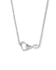 zilver gerhodineerd collier hart en infinity 42 + 3 cm 1337213