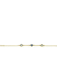 ZINZI gold plated zilveren schakel armband met twee lichtblauwe klavers en een donkerblauwe klaver in het midden 17-20cm ZIA2662B - PansiteNederland.nl