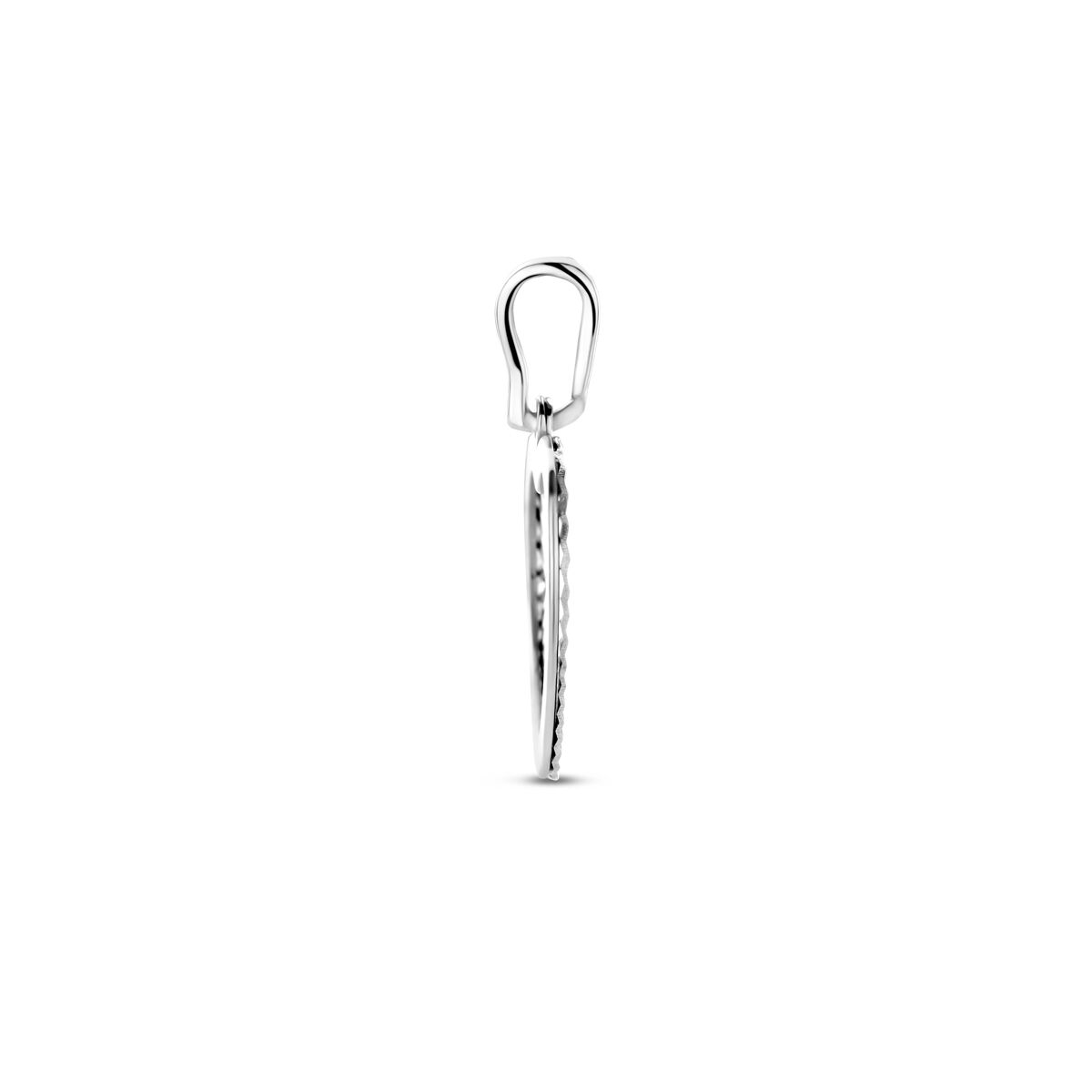 Zilveren gerhodineerde hanger hart gediamanteerd 18 mm - 1340772 - PansiteNederland.nl