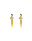 ZINZI gold plated zilveren oorringen U-vorm met witte zirkonia 14mm ZIO2733Y - PansiteNederland.nl