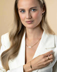 ZINZI Gold Plated Zilveren Paperclip Ketting met Graveerplaat 42-45cm ZIC2530G