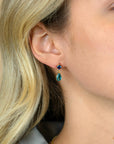 ZINZI gold plated zilveren oorstekers turquoise peer en blauwe ruitvorm 17,5mm ZIO2745 - PansiteNederland.nl