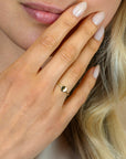 ZINZI Gold 14 krt gouden ring met glad rond plaatje ZGR554 - PansiteNederland.nl