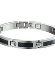 Stalen armband carbon poli-mat 9 mm 21 cm PSN6500988