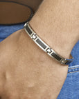 Stalen armband carbon poli-mat 9 mm 21 cm PSN6500988