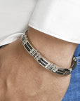 Stalen armband carbon 10 mm 21,5 cm PSN6502149