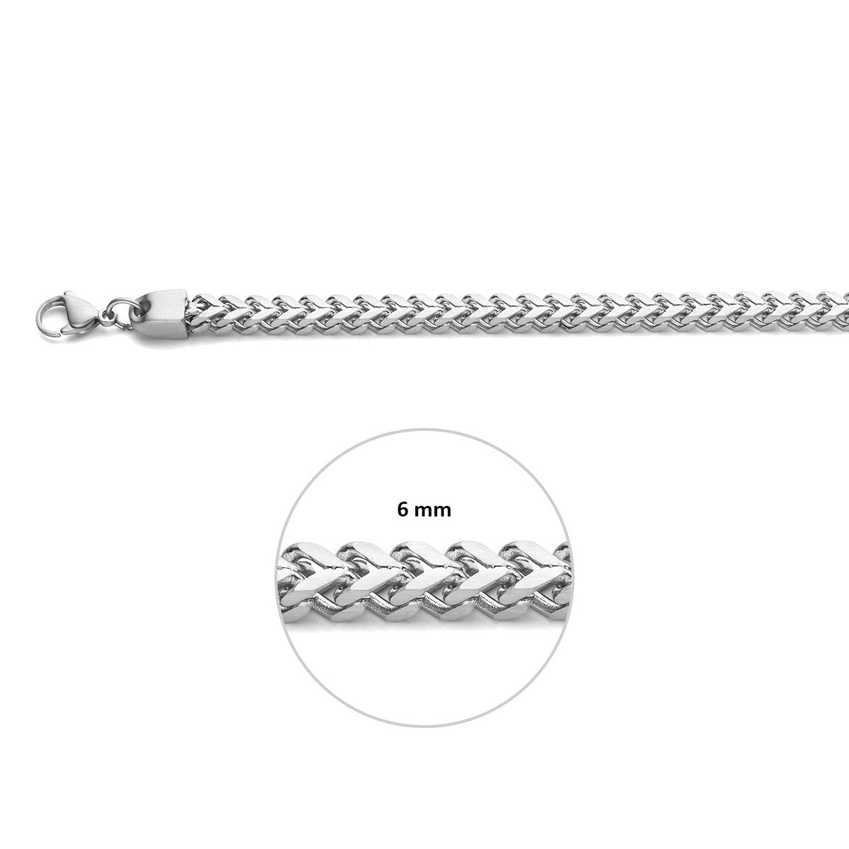 Collier gourmette poli/mat 6,0 mm edelstaal
