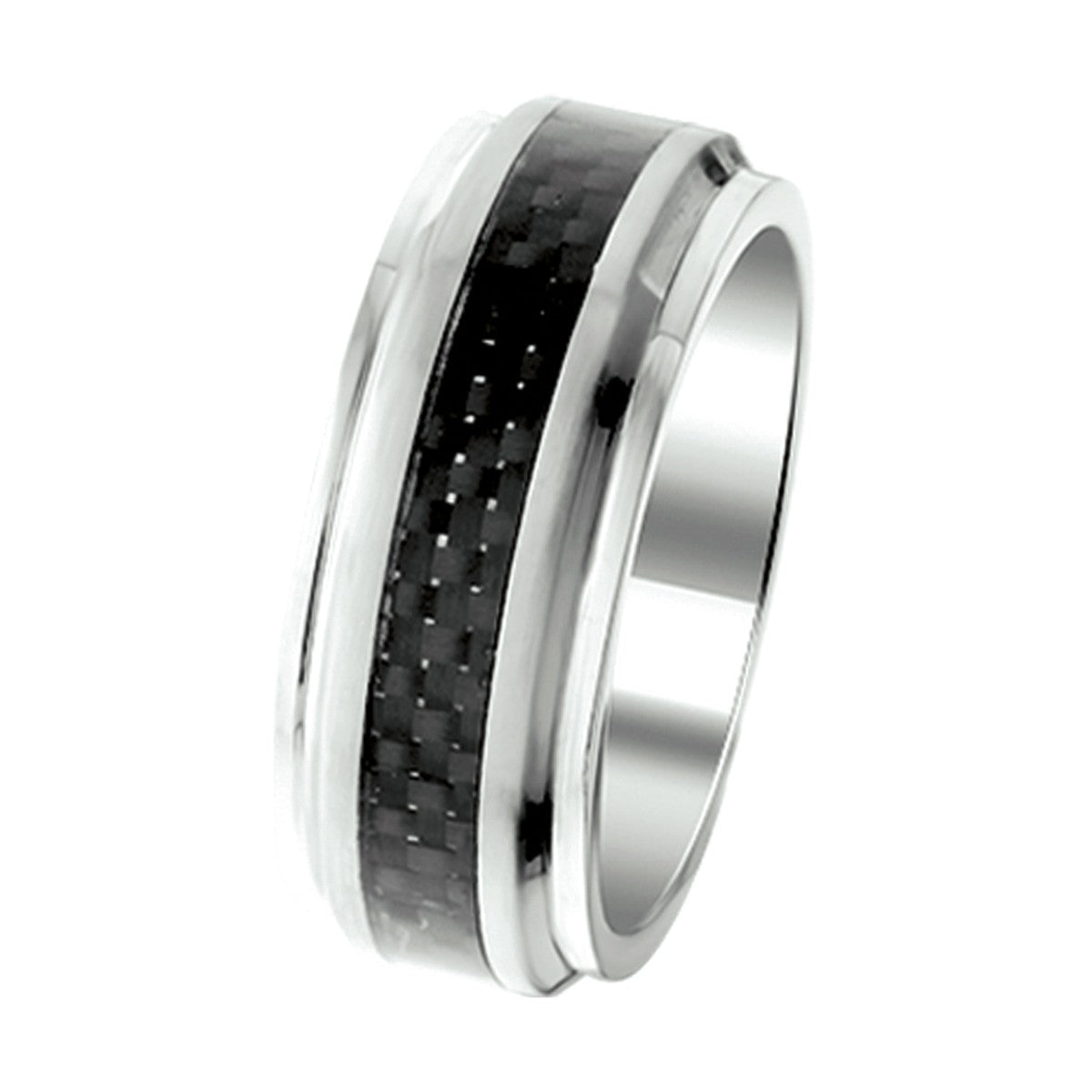 Edelstaal ring carbon poli/mat edelstaal 6503277 - PansiteNederland.nl