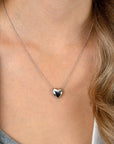 ZINZI zilveren ketting met luxe groot hart (15mm) 40-45 cm ZIC2672