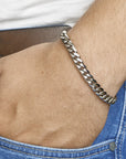 Stalen Armband geslepen gourmet 7,4 mm 21 cm - 6504850