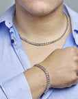Stalen Armband geslepen gourmet 7,4 mm 21 cm - 6504850