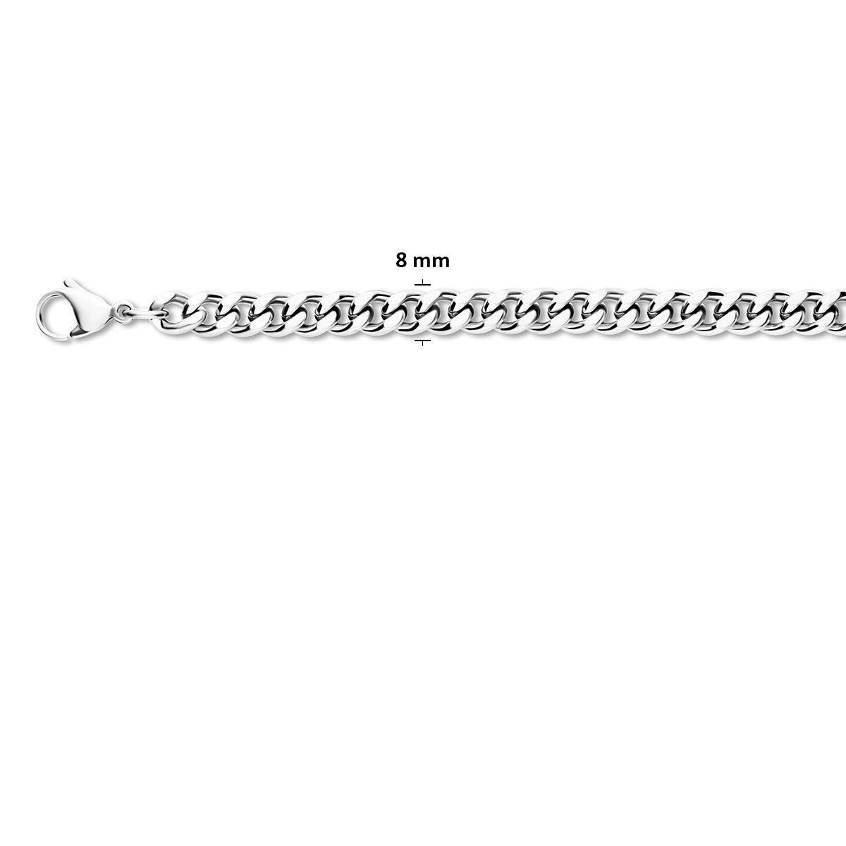Armband gourmette 8 mm edelstaal
