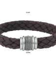 Edelstaal Armband Leer Donkerbruin 6505974