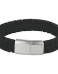 Stalen armband leer zwart 12 mm PSN6505984, exclusief en kwalitatief hoogwaardig. Ontdek nu!