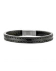Stalen armband leer zwart 9,0 mm PSN6505988