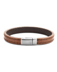 Stalen armband leer bruin 9,0 mm PSN6506036, exclusief en kwalitatief hoogwaardig. Ontdek nu!