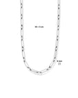 edelstaal collier paperclip vierkante buis 8 mm 43 + 3 cm 6506074