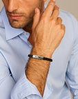 Stalen armband leer 8,6 mm PSN6506077