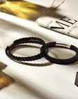 Stalen armband leer 8,6 mm PSN6506077