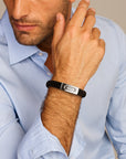 Stalen armband leer 10 mm  PSN6506079