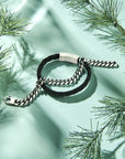 Stalen armband leer 10 mm  PSN6506079