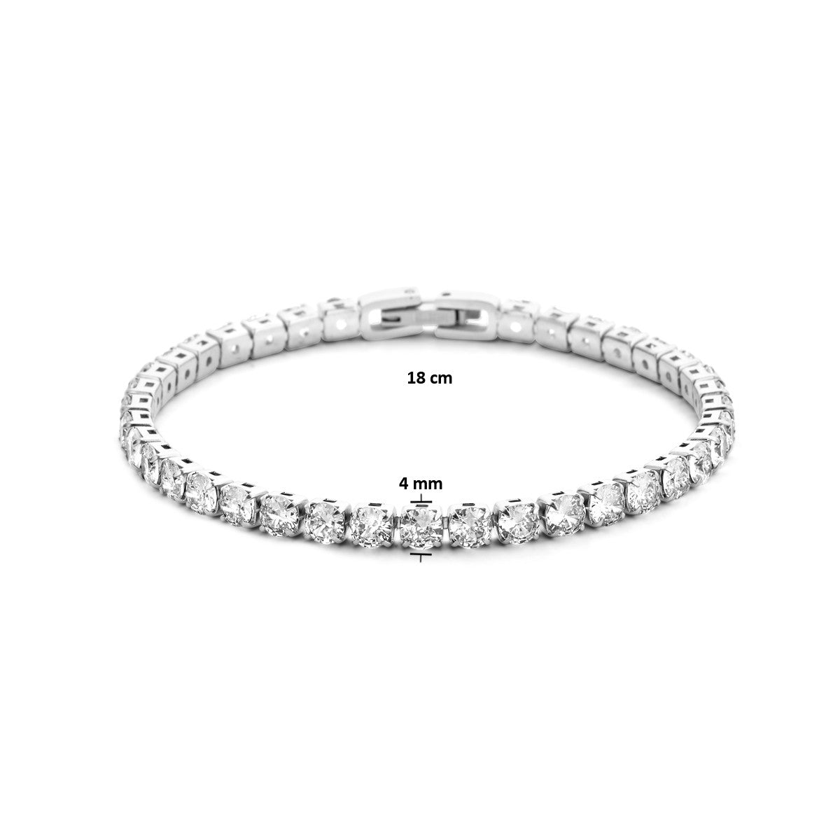 Edelstaal Tennisarmband Zirkonia 4,0 Mm 18 Cm 6506085 - PansiteNederland.nl