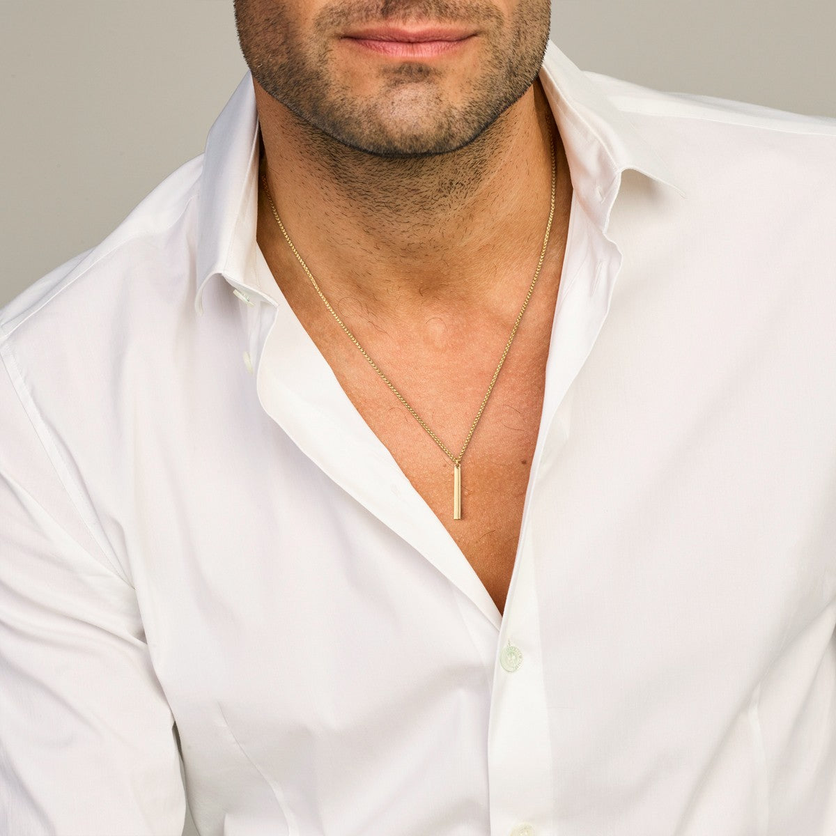 edelstaal collier balkje 60 cm ion plating 6506126 - PansiteNederland.nl