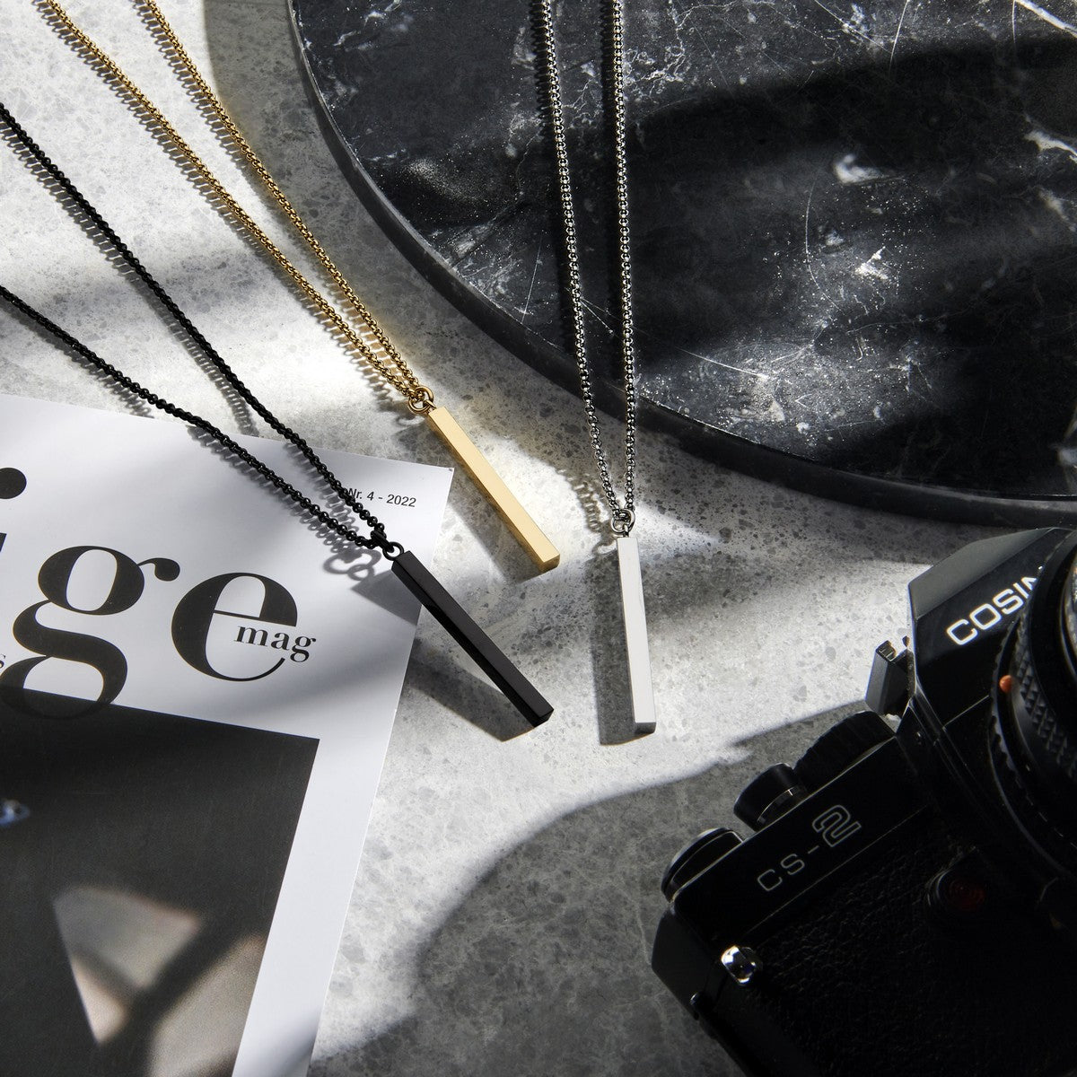 edelstaal collier balkje 60 cm ion plating 6506126 - PansiteNederland.nl