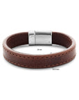 Edelstaal Armband Leer Donkerbruin 12,5 mm 6506129