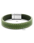 Groene Leren Armband 12,5 mm met Magneetsluiting - 6506131