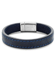 Blauwe Leren Armband 12,5 mm met Magneetsluiting - 6506133
