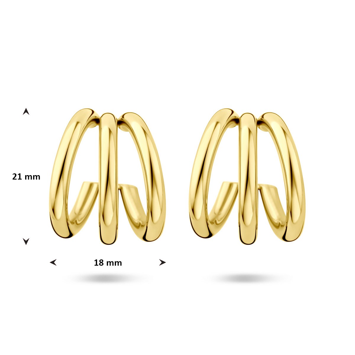 Oorbellen ion plating 21 mm edelstaal