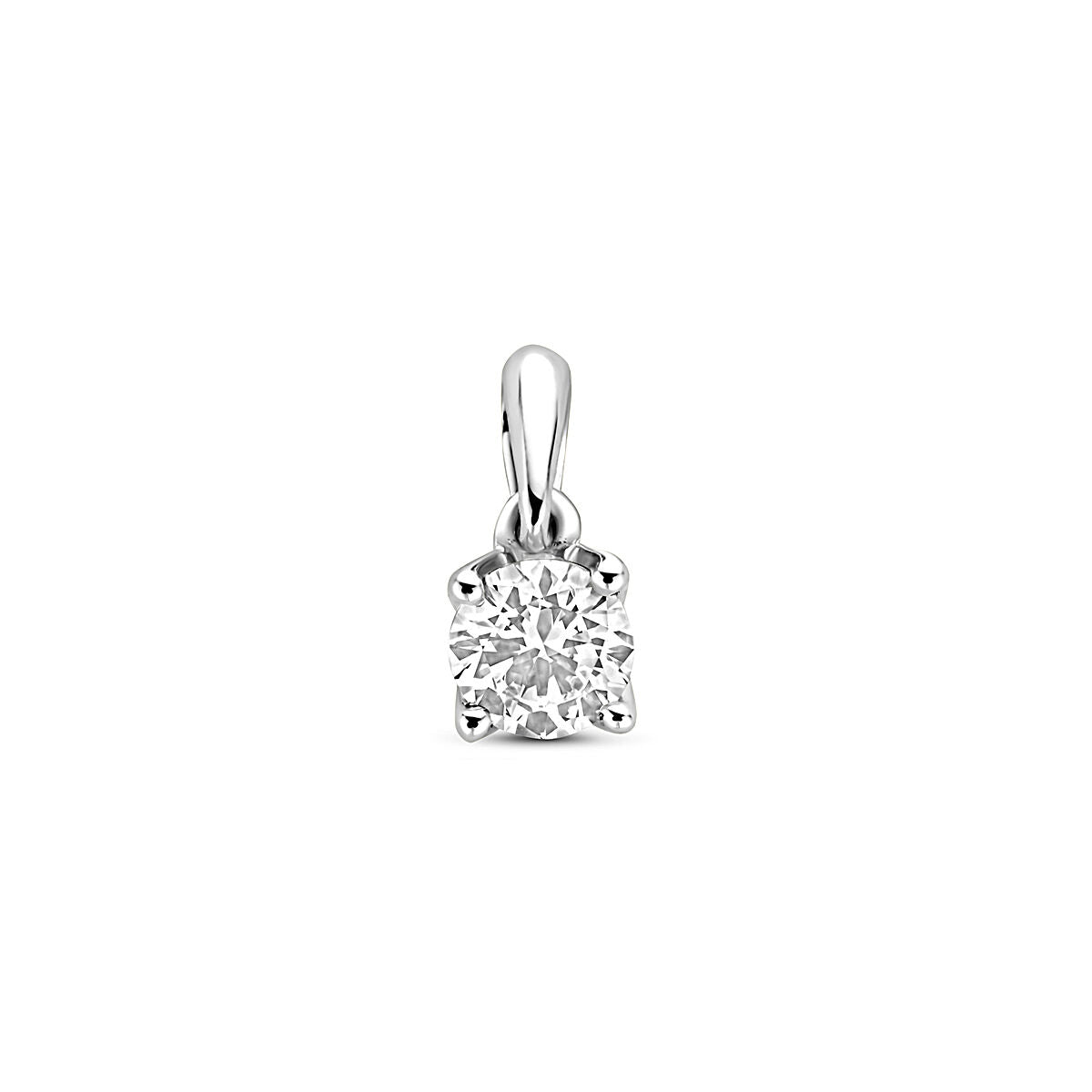 14K witgouden hanger lab grown diamant 0.25ct h si 9,5 mm - 4106437 - PansiteNederland.nl