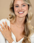 ZINZI gold plated zilveren schakelarmband met trio-bolletjes en drie hartvormige zirkonia's 17-20cm ZIA2679 - PansiteNederland.nl