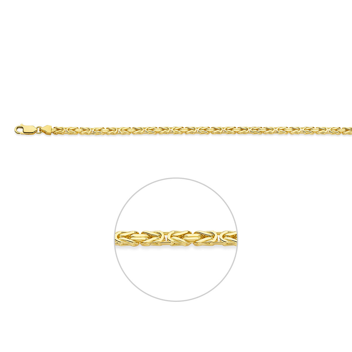 Ketting Konings half massief 3,3 mm 14K geelgoud
