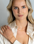 ZINZI gold plated zilveren slangen-armband met vierkant geslepen schakels 17-20cm ZIA2471G