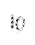 Zinzi 12mm zilveren oorringen bezet met witte en zwarte zirkonia's 2mm buisdikte met luxe klapsluiting ZIO2559Z - PansiteNederland.nl