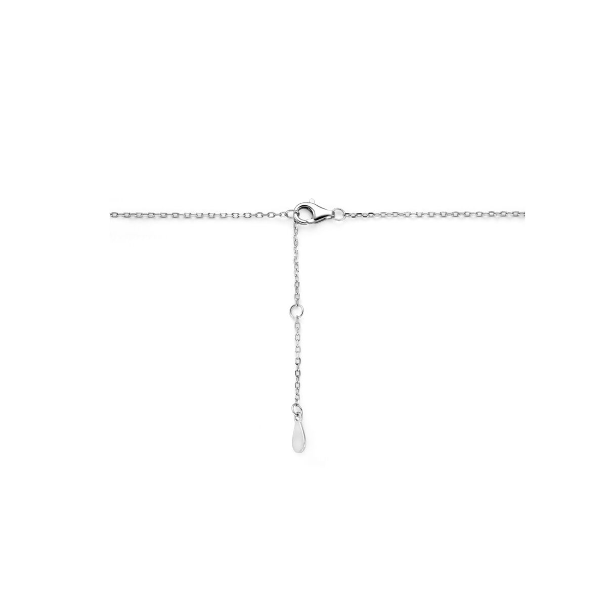 Collier zirkonia 41 - 43 - 45 cm zilver gerhodineerd
