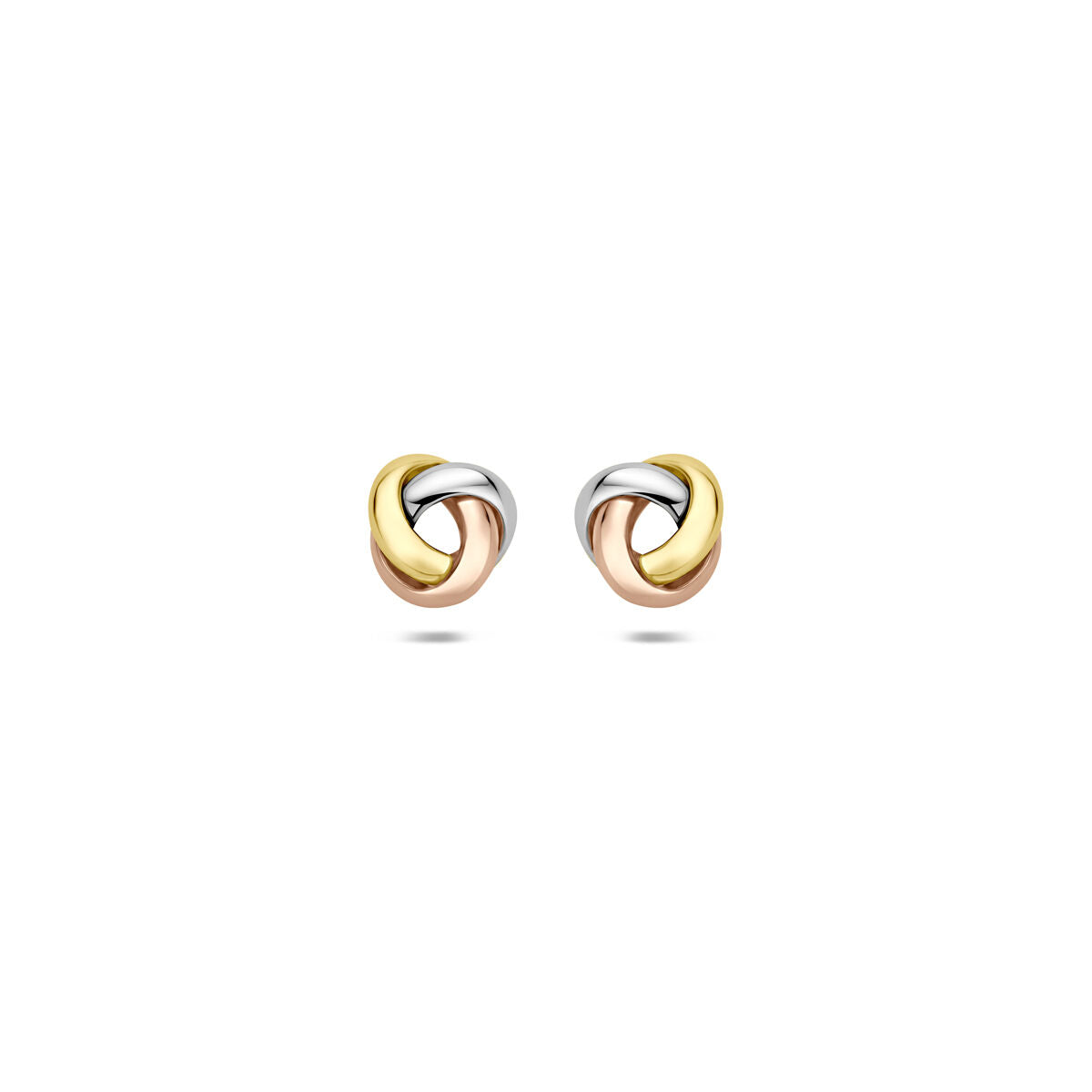 Oorknoppen knoop 9K tricolor 6 mm