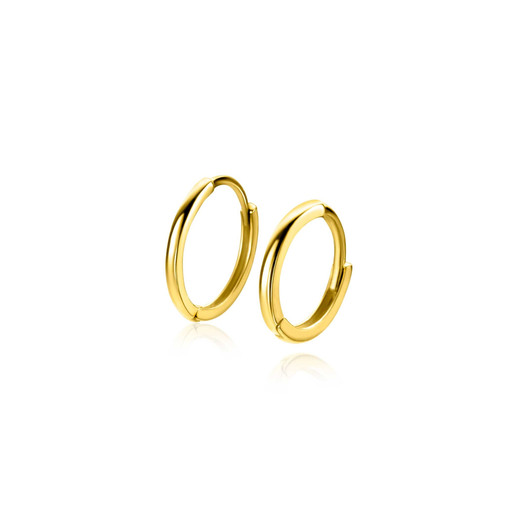 ZINZI Gold 14 karaat gouden oorringen met luxe scharniersluiting 10 x 1,2mm ZGO523