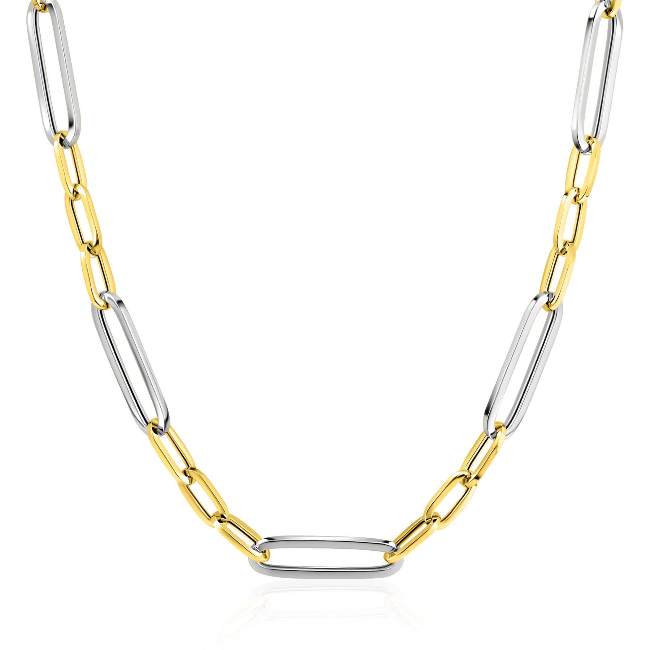 ZINZI Verguld Zilveren Ketting 45cm - ZIC2752
