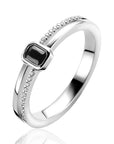 ZINZI zilveren multi-look ring met rechthoekige zwarte zirkonia en witte zirkonia's ZIR2626Z - PansiteNederland.nl