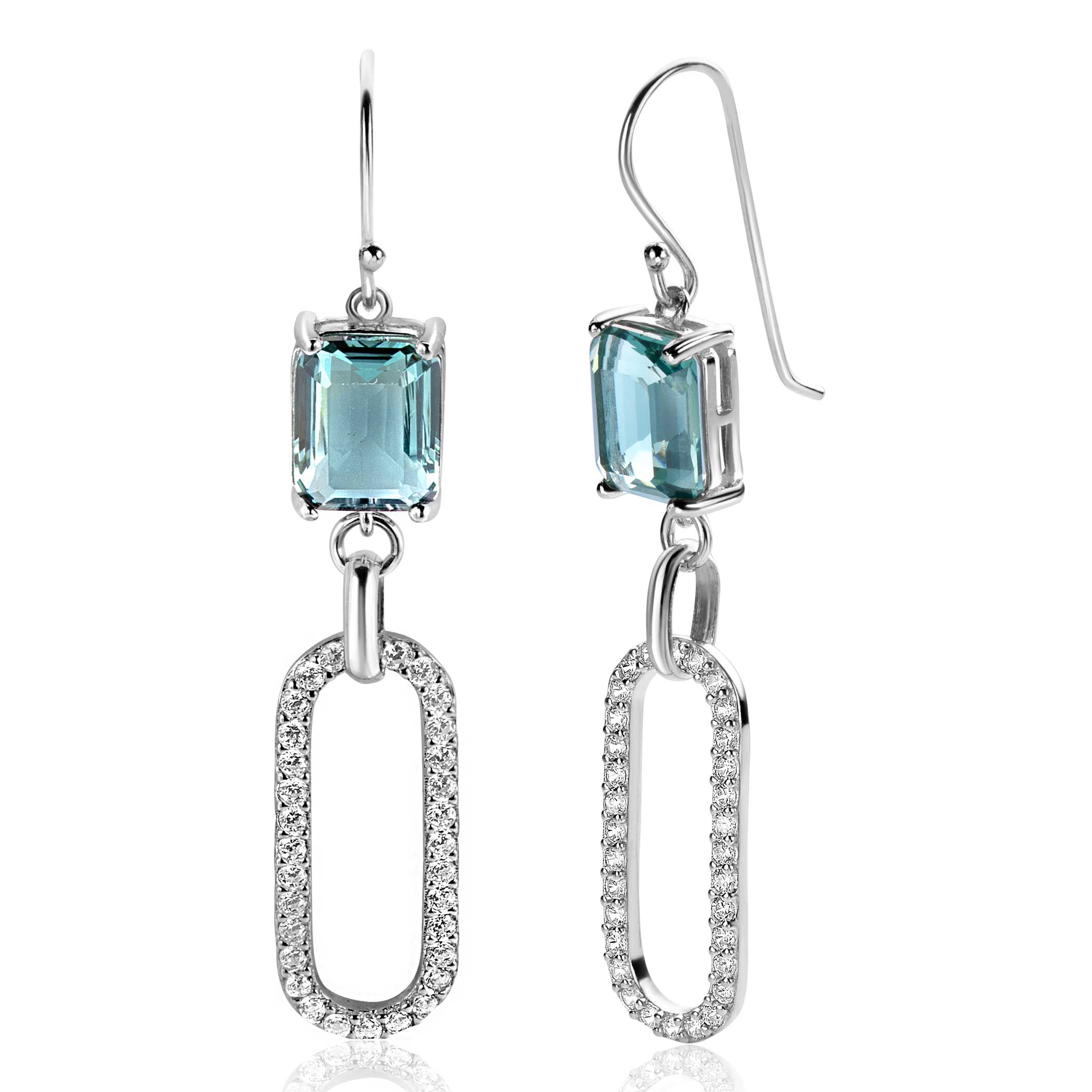 ZINZI Zilveren Oorbellen 58mm blauw - ZIO2487L