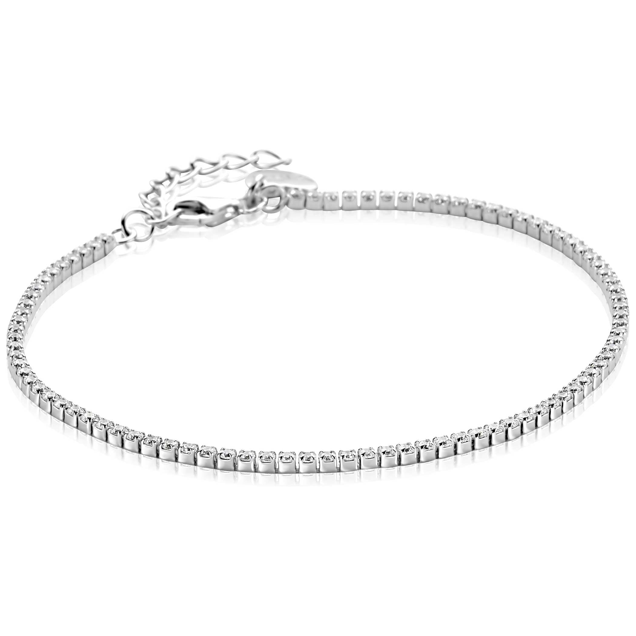 ZINZI zilveren tennis armband 1,7mm breed met rijzetting witte zirconia's - ZIA2794
