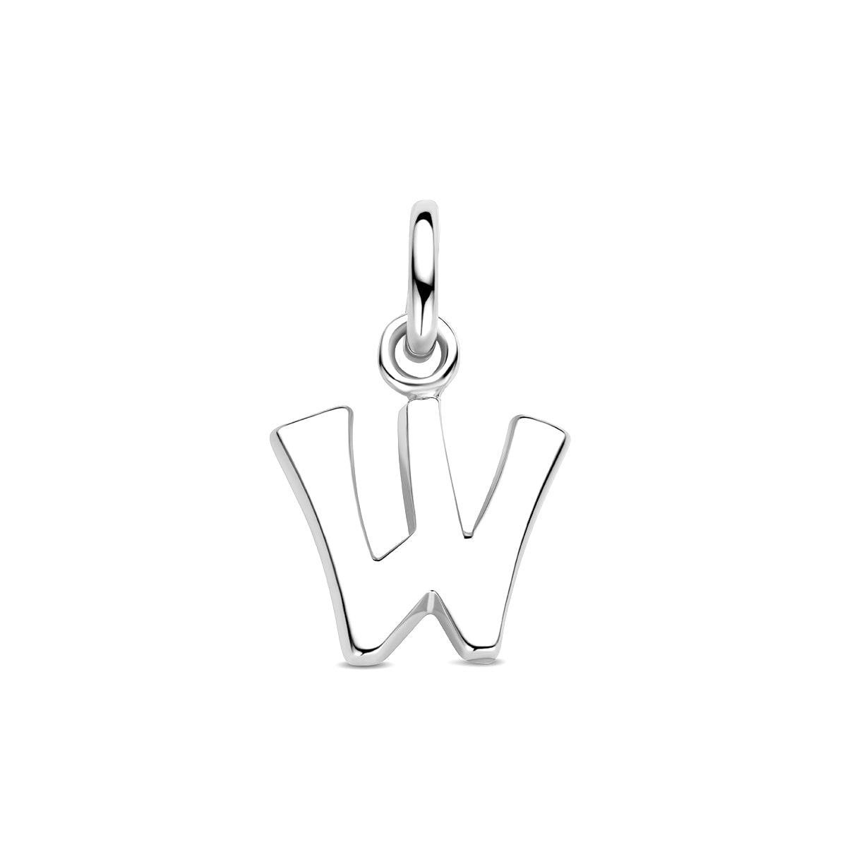 Hanger letter W 12 mm zilver gerhodineerd #Letter_W