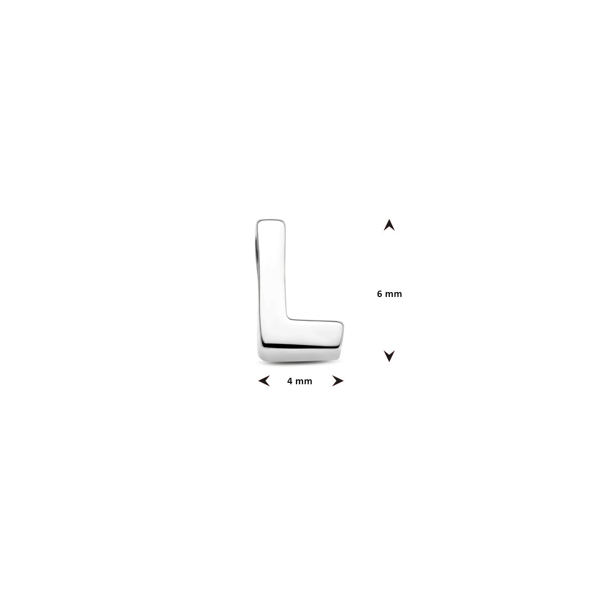 Hanger letter L 6 mm zilver #Letter_L