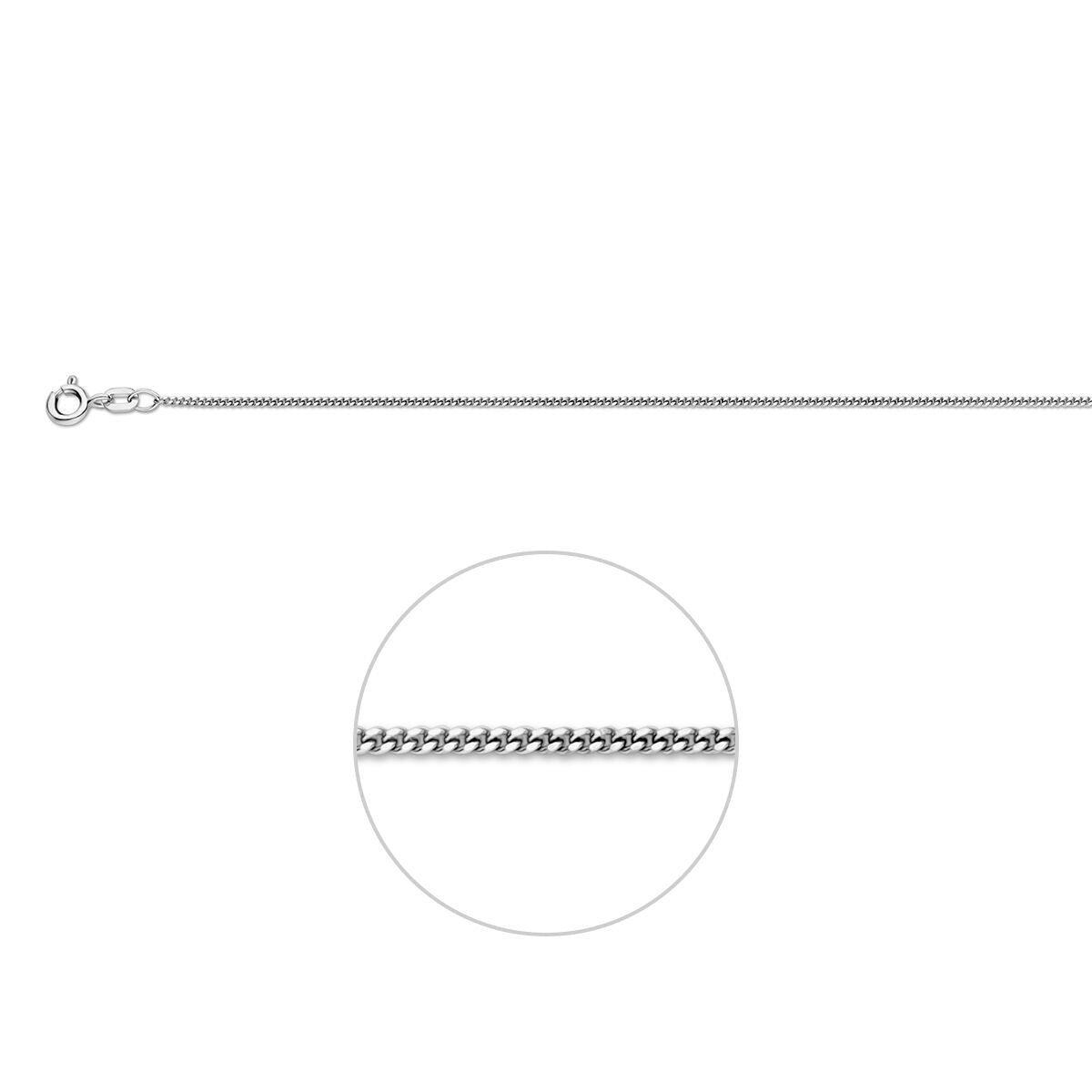 Gourmette 1,2 mm zilver gerhodineerd