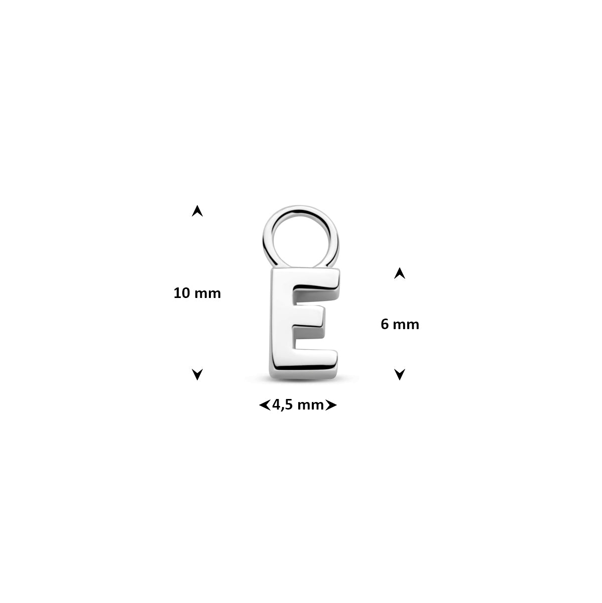 Oorringhanger letter E 6 mm zilver #Letter_E