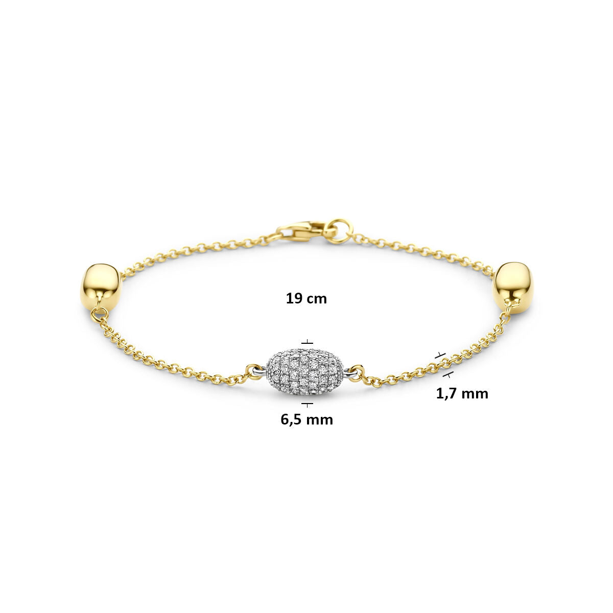 Armband diamant 0.80ct h si 19 cm 14K bicolor goud geel/wit